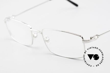 Cartier River - M Eckige Luxus Brille Platin Men, ungetragene Luxusbrille mit orig. Etui & Verpackung, Passend für Herren