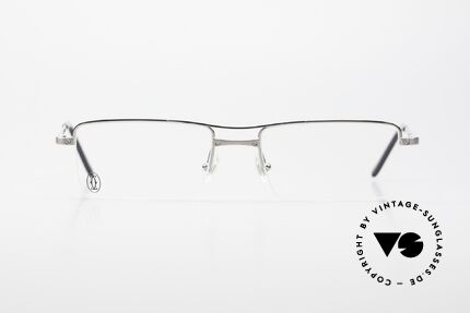 Cartier Semi T-Double Eckige Titanium Brille Herren, Modell aus der Semi T Reihe in Gr. 52x18, 135, Passend für Herren