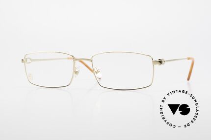 Cartier River - M Goldene Luxus Brille Eckig, eckige Brillenfassung von Cartier, Größe 56/18, 140, Passend für Herren