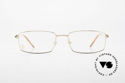 Cartier River - M Goldene Luxus Brille Eckig, Herren-Brille aus der Cartier 'DÉCOR C' Collection, Passend für Herren