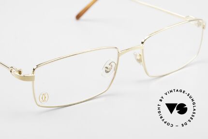 Cartier River - M Goldene Luxus Brille Eckig, orig. Bezeichnung: Cartier RIVER T8100659, GOLD, Passend für Herren