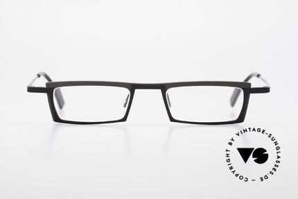 Theo Belgium Langdon Eckige Titanium Brille Herren, markantes Design in dezenter Farbe (schwarz / grau), Passend für Herren