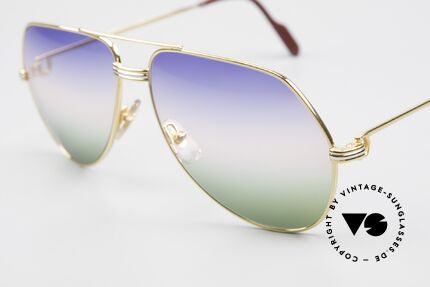 Cartier Vendome LC - L Rare Luxus Sonnenbrille 80er, ultra rare, neue 'TRICOLOR customized' Verlaufsgläser, Passend für Herren