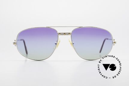 Cartier Romance Santos - L Luxus Sonnenbrille Palladium, original Cartier vintage Luxus-Sonnenbrille von 1988, Passend für Herren