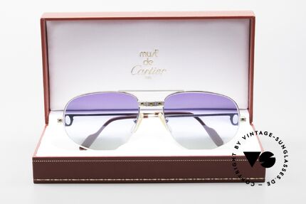 Cartier Romance Santos - L Luxus Sonnenbrille Palladium, Größe: large, Passend für Herren