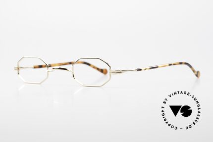 Lunor II A 01 Achteckige Brille Vergoldet, extrem hochwertig GP: gold-plated; TOP-Qualität!, Passend für Herren und Damen