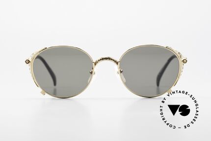 Jean Paul Gaultier 56-4174 Steampunk Sonnenbrille 90er, 'Sprungfeder' als JPG-Designmerkmal am Bügel, Passend für Herren und Damen