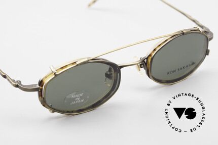 Koh Sakai KS9836 Titanium Brille mit Sonnen-Clip, gesamte Fassung mit aufwändigen kleinen Gravuren!, Passend für Herren und Damen