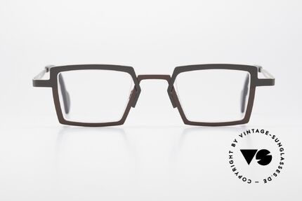 Theo Belgium Splitting Bamboo Herrenbrille Eckig Titanium, eher eine Herren-Brillenfassung; eckig markant, Passend für Herren