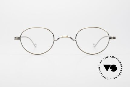 Lunor II 20 Kleine 90er Brille Antik Gold, Vollrand-Metallfassung mit hochwertigem Schutzlack, Passend für Herren und Damen
