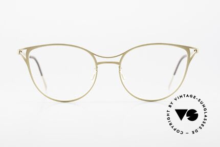 Lindberg 9605 Strip Titanium Damenbrille Titanium Gold, Modell 9605, in Größe 51/18, color T408-GT (mattgold), Passend für Damen