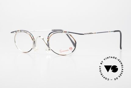 Casanova LC31 Rare Ovale 90er Brille Crazy, außergewöhnlich: in silber-schwarz mit buntem Muster, Passend für Herren und Damen