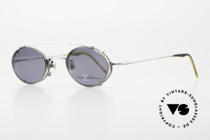 Koh Sakai KS9711 Vintage Brille Oval mit Clip, 1997 in Los Angeles designed & in Sabae (JP) produziert, Passend für Herren und Damen