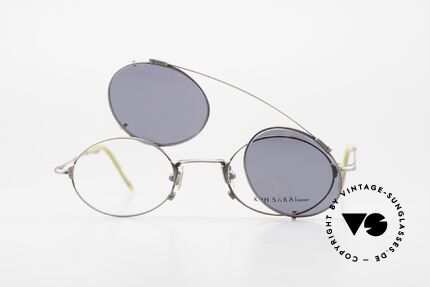 Koh Sakai KS9711 Vintage Brille Oval mit Clip, Größe: small, Passend für Herren und Damen