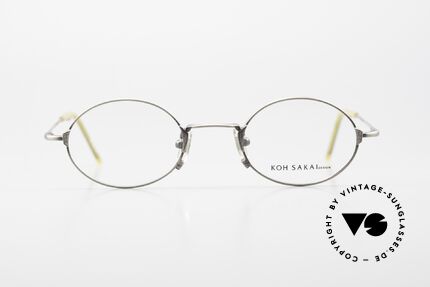 Koh Sakai KS9711 Vintage Brille Oval mit Clip, Größe: small, Passend für Herren und Damen