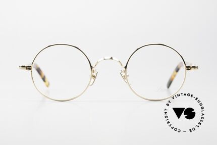 Lunor VA 110 Runde Unisexbrille Gold, Lunor ist ehrliches Handwerk mit Liebe zum Detail, Passend für Herren und Damen