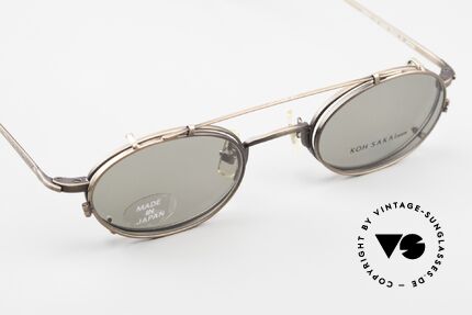 Koh Sakai KS9721 Ovale Vintage Brille Titanium, Top-Qualität; Titanium-Rahmen mit feinen Gravuren, Passend für Herren und Damen