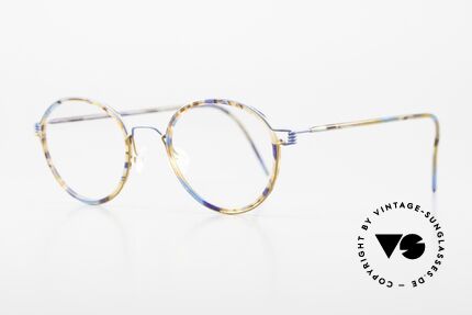 Lindberg Panto Air Titan Rim Titan Brille mit Azetat Inlay, Gr. 44-17, U13 Rim Color, MB20 Multi-Blue Azetat Color, Passend für Herren und Damen