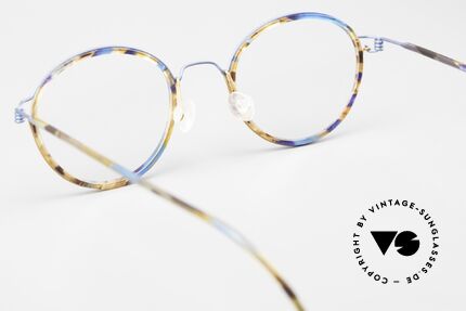 Lindberg Panto Air Titan Rim Titan Brille mit Azetat Inlay, ungetragenes Designerstück + orig. Lindberg Metall-Etui, Passend für Herren und Damen