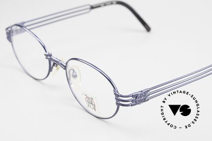 Jean Paul Gaultier 57-5107 90er Brille Blau Metallic, ORIGINAL VINTAGE & KEINE Retro-Brillenfassung, Passend für Herren und Damen
