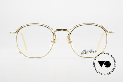 Jean Paul Gaultier 55-2171 Vergoldete Designerbrille, sehr leichtes Gestell mit vielen kleinen Design-Details, Passend für Herren und Damen