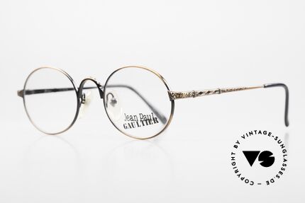 Jean Paul Gaultier 55-9672 Rare Vintage Designerbrille, 'smoke bronze' Lackierung mit orig. DEMO-Gläsern, Passend für Herren und Damen