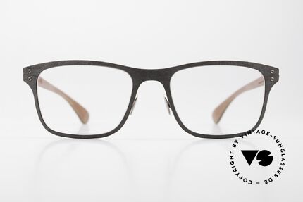 Lucas de Stael Stratus Thin 02 Schiefer Leder Herrenbrille, eine klassische Designerbrille; handmade in France, Passend für Herren
