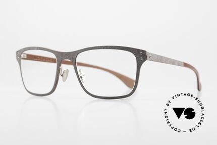 Lucas de Stael Stratus Thin 02 Schiefer Leder Herrenbrille, Luxusmodell mit Leder-Überzug (Connoisseur-Brille), Passend für Herren