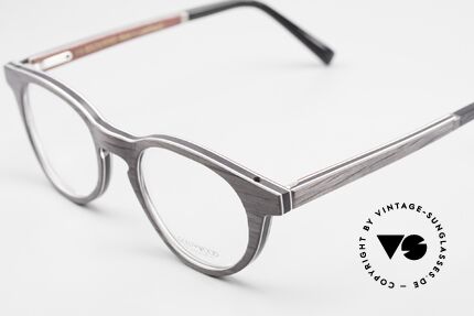 Gold & Wood Sirius 01 Panto Design Unisexbrille, wahre Top-Qualität mit flexiblen Federscharnieren, Passend für Herren und Damen
