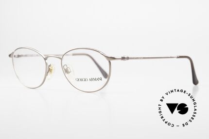 Giorgio Armani 188 Ovale Designerbrille 1990er, sehr interessante Farbe in einer Art braungrau metallic, Passend für Damen