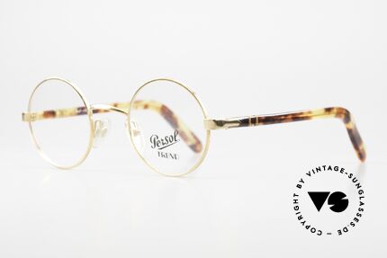 Persol Jabez Runde 90er Vintage Brille, zeitloses Design in eleganter Farbgebung, Passend für Herren und Damen