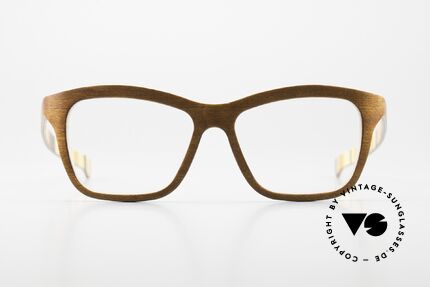 W-Eye 404 Unisex Holzbrille aus Italien, tatsächlich gefertigt aus 0,5 mm starken Holzfolien, Passend für Herren und Damen