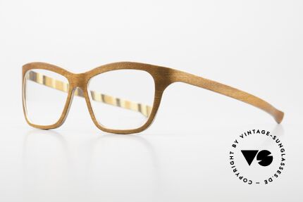 W-Eye 404 Unisex Holzbrille aus Italien, dann mit Alufolien kombiniert; siehe www.w-eye.it, Passend für Herren und Damen