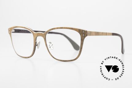 Lucas de Stael Nemus Thin 09 Luxus Brille Holz & Leder, Luxusmodell mit Leder-Überzug (Connoisseur-Brille), Passend für Herren und Damen