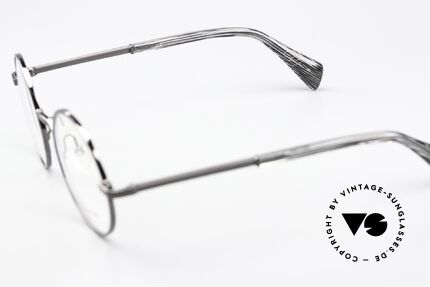 Yohji Yamamoto YY3007 Runde Brille Avantgarde, der Rahmen glänzt gunmetal dunkel (typisch für YY), Passend für Herren und Damen