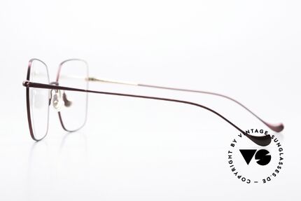 Caroline Abram Valeria Damenbrille mit Goldakzent, matt-weinrote Metallbrille mit goldenem Akzent, Passend für Damen