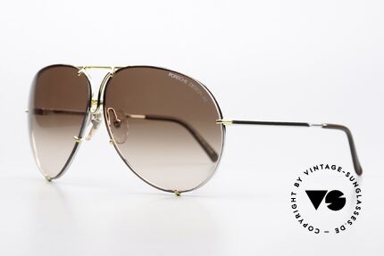 Porsche 5621 80er Bicolor Sonnenbrille, die 80er Legende mit den auswechselbaren Gläsern, Passend für Herren