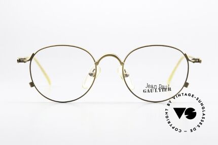 Jean Paul Gaultier 55-2172 Runde Vintage Brille 90er, sehr dekorative, gedrehte Bügel (wie ein Tau), Passend für Herren und Damen