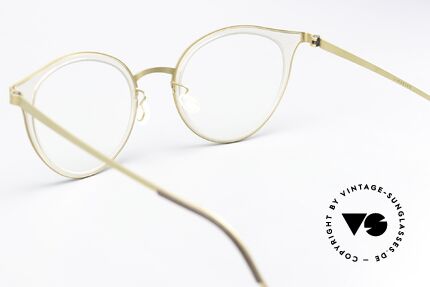 Lindberg 9728 Strip Titanium Cateye Brille Kristall Gold, die orig. DEMOgläser können beliebig getauscht werden, Passend für Damen