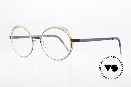 Lindberg 9732 Strip Titanium Runde Designerbrille Damen, wunderschöne Damen-Brillenfassung mit Inner-Rims, Passend für Damen