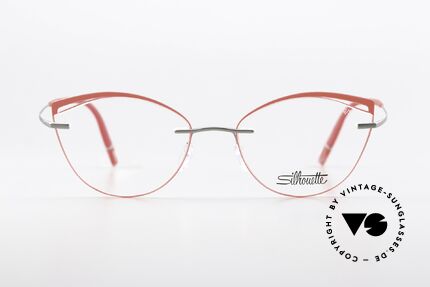 Silhouette 5518 Titan Mit Roten Akzenten, zauberhafte randlose Damenbrille mit Farbakzent, Passend für Damen