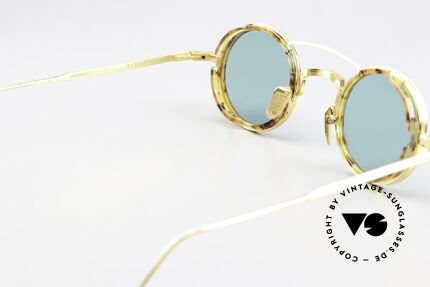 Jacques Marie Mage Ringo 2 Beta Titan Sonnenbrille Rund, genaue Bezeichnung: JMM Ringo 2 Pixie Virdian Gold, Passend für Herren und Damen