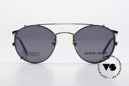 Giorgio Armani 163 Clip On 132 Panto Brille, weltbekannte Panto-Form; ein absoluter Klassiker!, Passend für Herren