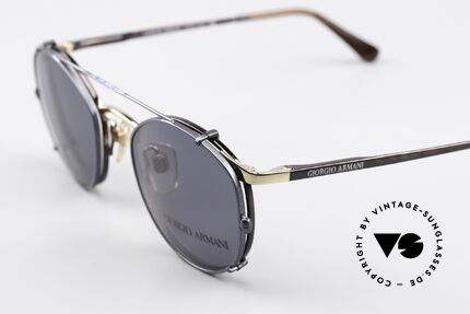 Giorgio Armani 163 Clip On 132 Panto Brille, genial als Korrektionsbrille & Sonnenbrille nutzbar, Passend für Herren