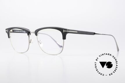 Tom Ford TF5590 Made in Japan Designerbrille, klassisch in Farbe (mattschwarz/silber) und Form, Passend für Herren