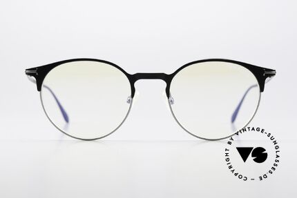 Tom Ford TF5548 Unisex Designerbrille Panto, sehr edle und hochwertige Fassung, made in Italy, Passend für Herren und Damen