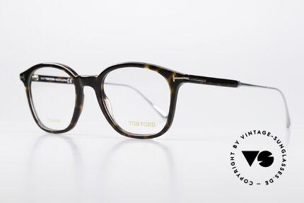 Tom Ford TF5484 Herren Designer Brille Titan, sehr klassisch in Farbe (schildpatt/silber) & Form, Passend für Herren