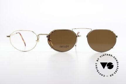 Matsuda 2867 Clip On Brille Vergoldet 90er, Größe: medium, Passend für Herren und Damen