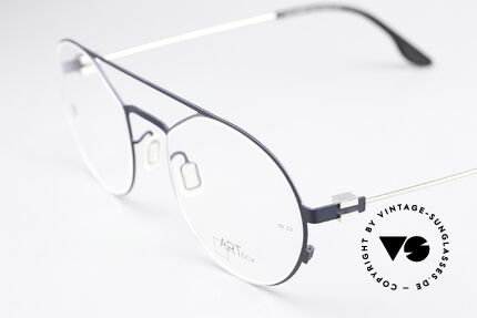 Bajazzo Viva 3 Markant Technische Brille, eine Unisex-Metallfassung in dunkelblau und silber, Passend für Herren und Damen