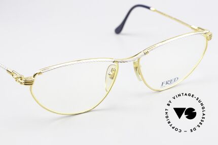 Fred Alize - L Damen Luxus Brille Large, bicolore Ausführung im Cateye-Design; L Größe 59/16, Passend für Damen